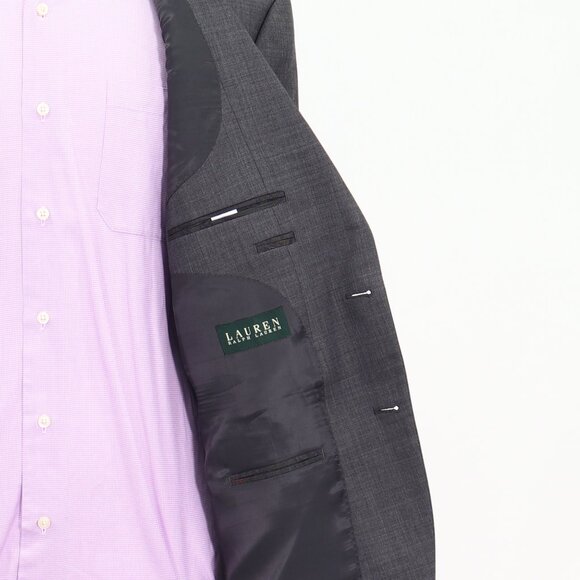 Ralph Lauren 44R Gray Blazer Sport Coat Jacket 2-Button Solid Y057 - Picture 11 of 11